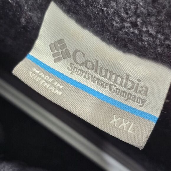 Columbia Vest Mens XXL Black Full Zip Fleece Jacket Mid Layer Steens Mountain - Picture 3 of 10